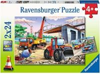 Ravensburger Bouwplaats en Wedstrijd Puzzel (2 x 24 stukjes)