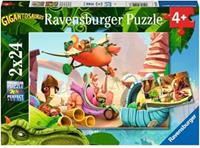 Ravensburger Rocky, Bill, Mazu en Tiny Puzzel (2 x 24 stukjes)