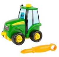 Tomy tractor Buddy Johnny junior 12 cm groen/geel 8 delig