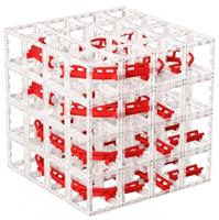 DesignNest knikkerbaan MagnetCubes polystyreen rood 127 delig