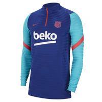 Nike FC Barcelona Vaporknit Strike Voetbaltrainingstop met korte rits voor heren - Blauw