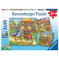 Ravensburger Riddertoernooi in de Middeleeuwen Puzzel (3 x 49 stukjes)