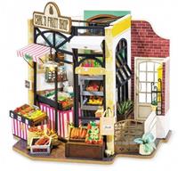 Robotime poppenhuis met led DIY Carl's Fruit Shop (DG142)