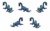 Safari speelfiguren Zeedraken 2 cm BPA vrij blauw 192 delig