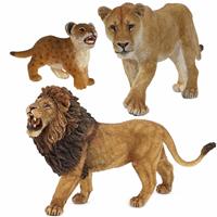 Papo Plastic speelgoed dieren figuren setje leeuwen familie van vader/moeder en kind -