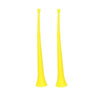 4x stuks gele vuvuzela grote blaastoeter 48 cm -
