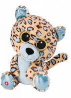 Nici Luipaard/jaguar Lassi - pluche knuffel - beige/blauw - 25 cm - Knuffeldier