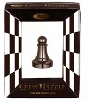 Cast schaakpuzzel Chess Pawn 5,8 cm staal zwart