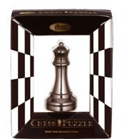 Cast schaakpuzzel Chess Queen 9,3 cm staal zwart