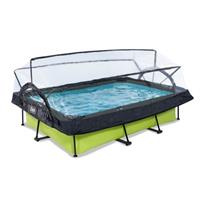 EXIT Lime opzetzwembad met overkapping en filterpomp groen 300x200x65cm