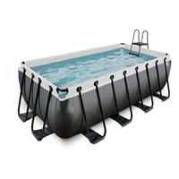 EXIT Black Leather opzetzwembad met filterpomp zwart 400x200x122cm