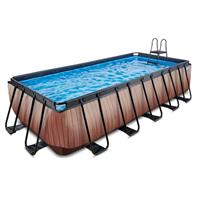 EXIT Wood opzetzwembad met filterpomp bruin 540x250x122cm