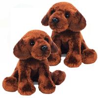 2x stuks pluche Labrador knuffel hond bruin 12 cm -