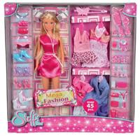 Simba modepop Steffi Love Mega Fashion 29 cm roze 45 delig