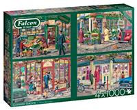Jumbo legpuzzel Falcon Corner Shops 4000 stukjes 4 delig