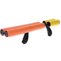 1x Oranje waterpistool/waterpistolen van foam cm met handvat en dubbele spuit -