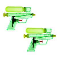 2x Waterpistool/waterpistolen groen 15 cm -