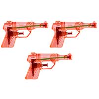 3x Waterpistool/waterpistolen rood 13 cm -