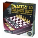 Classic Wood Family 10 Game Set Black & Gold Board Game