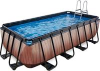 EXIT Toys EXIT Wood zwembad - 400 x 200 x 100 cm - met zandfilterpomp en trap