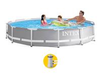 INTEX Metal Frame Pool mit Pumpe Set Swimmingpool Familienpool 366x76 26712