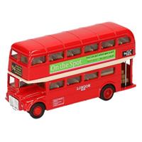 Modelauto London Bus Rood 12 Cm - Speelgoed Auto Bussen Schaalmodel
