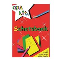 Pakket Van 3x Stuks Schetsboek A4 Gekleurd Papier - 20 Vellen - Tekenboeken A4 Papier