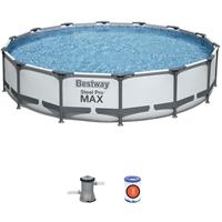 Bestway 56595 Frame Pool Steel Pro MAX Set 427x84 cm mit Filterpumpe 2.006l/h