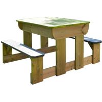 WENDI TOYS Sand Wasser Picknick Tisch inkl. Bänken und Wannen 80x100 cm - 