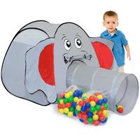 LittleTom Spielset Kinderspielzelt Jumbo inkl. 200 Bällebadbällen | Spielzelt Spielhaus für Jungen und Mädchen | Kinder-Bällebad-Zelt mit Spielbällen &Ver