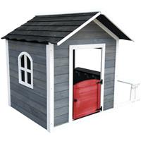 OUTDOOR TOYS Kinderspielhaus aus Holz Chloe 1,2 m² von 116x138x132 cm mit Außenbank - 
