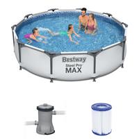 Bestway 56408 Steel Pro Max Frame Pool Swimminpool Filteranlage rund 305x76cm