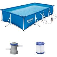 Bestway 56424 Frame Pool Steel Pro mit Filterpumpe Schwimmbecken 400x211x81cm