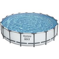 Bestway Steel Pro MAX Frame Pool 549x122cm Komplett-Set Filterpumpe rund weiß