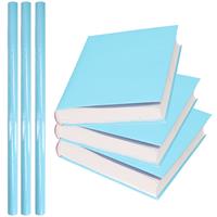 Shoppartners 3x Rollen kadopapier / schoolboeken kaftpapier pastel blauw 200 x 70 cm -