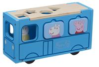 Peppa Pig speelgoedbus junior 23,5 x 8 cm hout blauw 11 delig