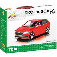 Cobi bouwpakket Skoda Scala auto 12,5 x 6,5 cm rood 70 delig