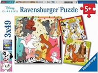 Ravensburger Spieleverlag Ravensburger Kinderpuzzle 05155 - Tierisch gut drauf - 3x49 Teile Disney Puzzle für Kinder ab 5 Jahren