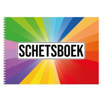 Bellatio 2x A4 Kleuren Waaier Schetsboek/ Tekenboek/ Kleurboek/ Schetsblok Wit Papier chetsboeken