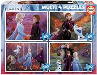 Set met 4 puzzels van 50 tot 150 stukjes Disney Frozen 2 EDUCA roze
