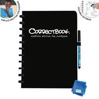 Correctbook A4 Original: uitwisbaar / herbruikbaar notitieboek, gelijnd, Ink Black (zwart)