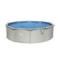 Bestway Pool Hydrium Pool Set 460x120, (6 tlg.), ØxH: 460x120 cm, mit Sandfilteranlage, Sicherheitsleiter, Abdeckplane, Bodenplane, Chemikaliendosierer