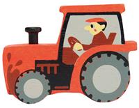 Tender Leaf Toys tractor junior 8 cm hout rood