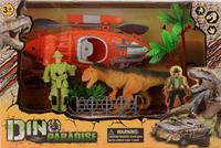 speelset Dino Paradise junior oranje/groen 68 delig
