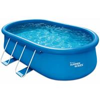 SUMMER WAVES aufblasbarer Quick Pool Swimmingpool oval blau 457x305x107 cm - 