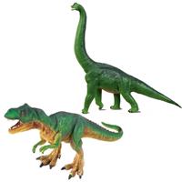 Setje van 2x stuks speelgoed dinosaurussen figuren 18 en 23 cm -