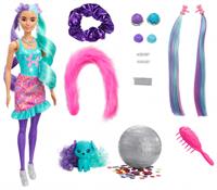 Mattel Barbie Color Reveal Glitzer! Haarwechsel Puppe Glitzerviolett mit 25 Überraschungen
