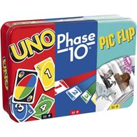 Mattel Games UNO, Phase 10 and Pic Flip Bundle Tin (GWP96)