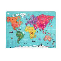 TopBright Toys Puzzle Weltkarte mit Globus zum Aufbewahren