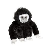Nature Plush Planet Pluche zwarte Gibbon aap knuffel van 18 cm -